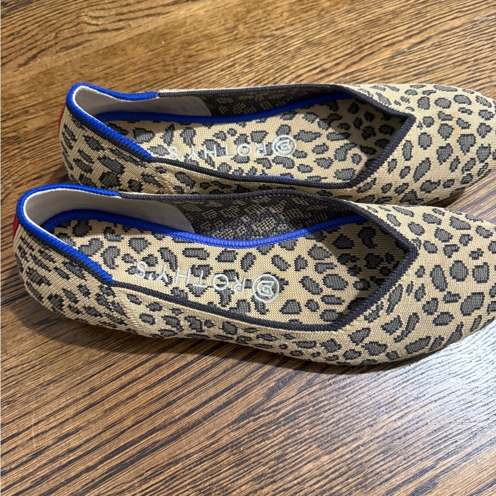 Leopard Print Women's Ballet Flats - Tan - Picture 2 of 3